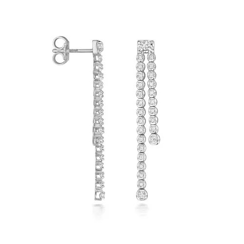 9Ct White Gold Diamond Drop Earrings 0.28ct. 9ct w/gold